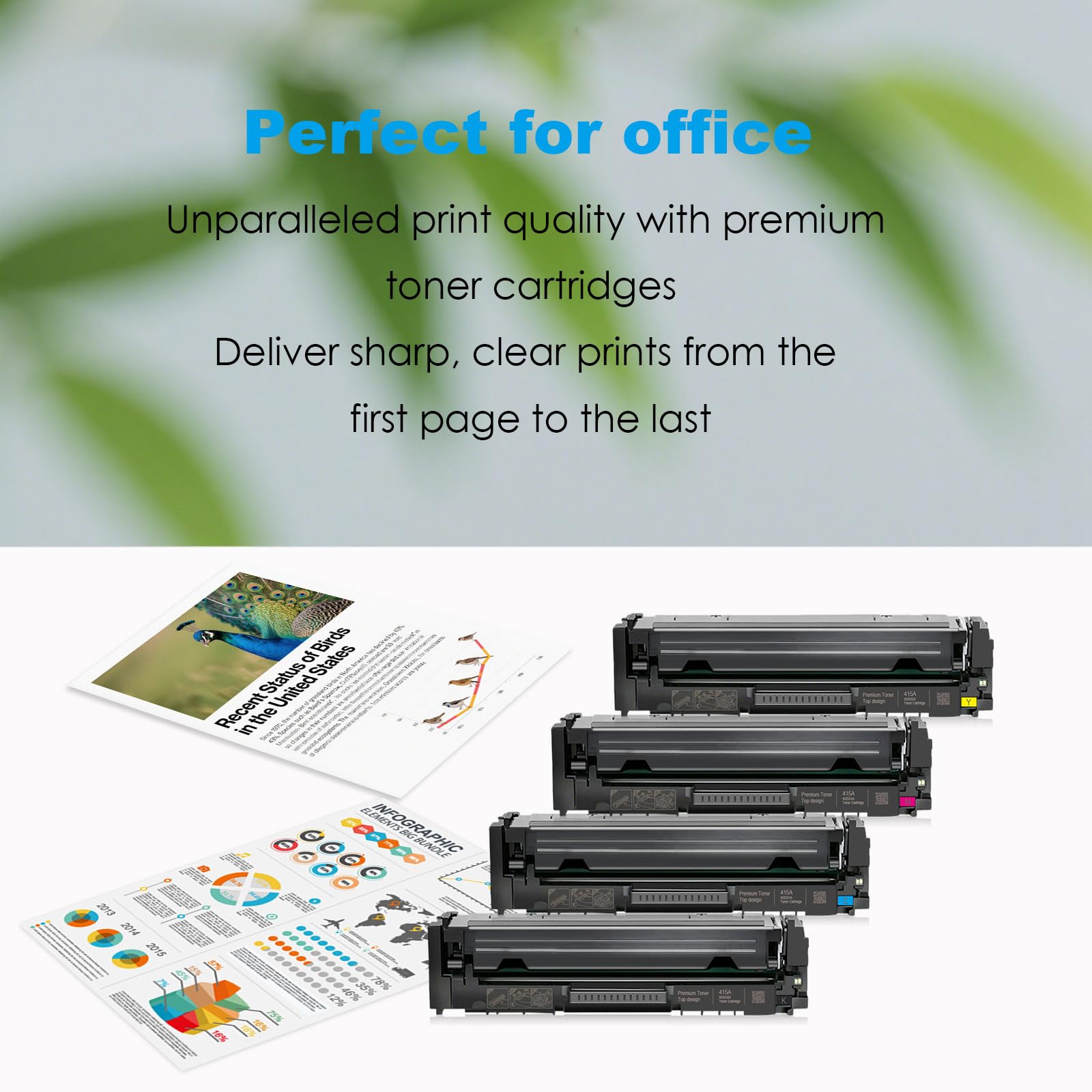 Cartuccia toner con chip 415A Multipack compatibile per HP 415A 415X per stampante HP Color Laserjet Pro MFP M479fdw M479dw M479fnw M479fdn M454dn M454dw W2030A (nero, ciano, giallo, magenta)