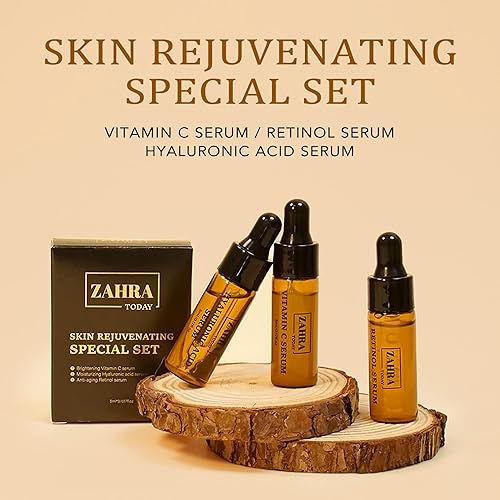 Miniatura 6 de 's Lavish Trio Face Serum Travel Pack - Ácido hialurónico, vitamina C y retinol - Combate el envejecimiento, manchas oscuras y arrugas (3 viales,