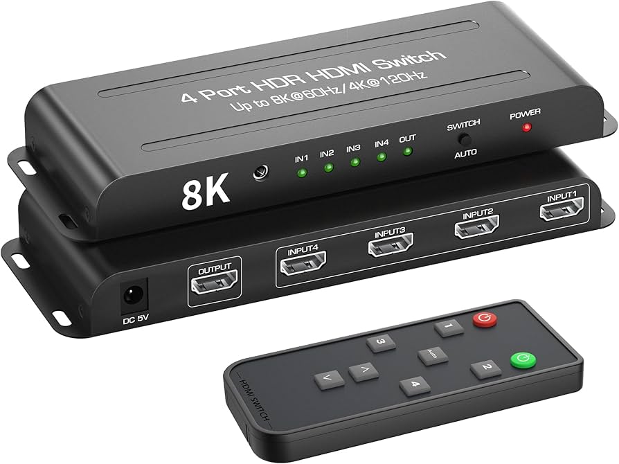 Amazon.com: 8K HDMI 2.1 Switch 4 in 1 Out, FERRISA 4K@120Hz HDMI