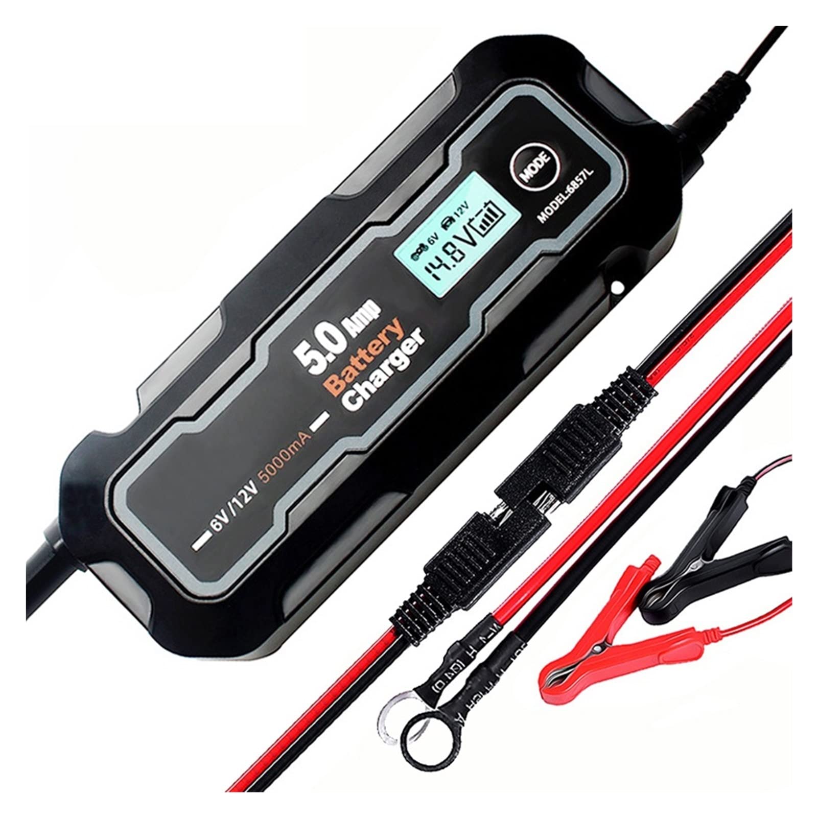 Ładowarka Baterii, Wielofunkcyjna ładowarka samochodowa 5000mA 6V/12V W pełni automatyczna inteligentna samochodowa ładowarka motocyklowa do samochodów