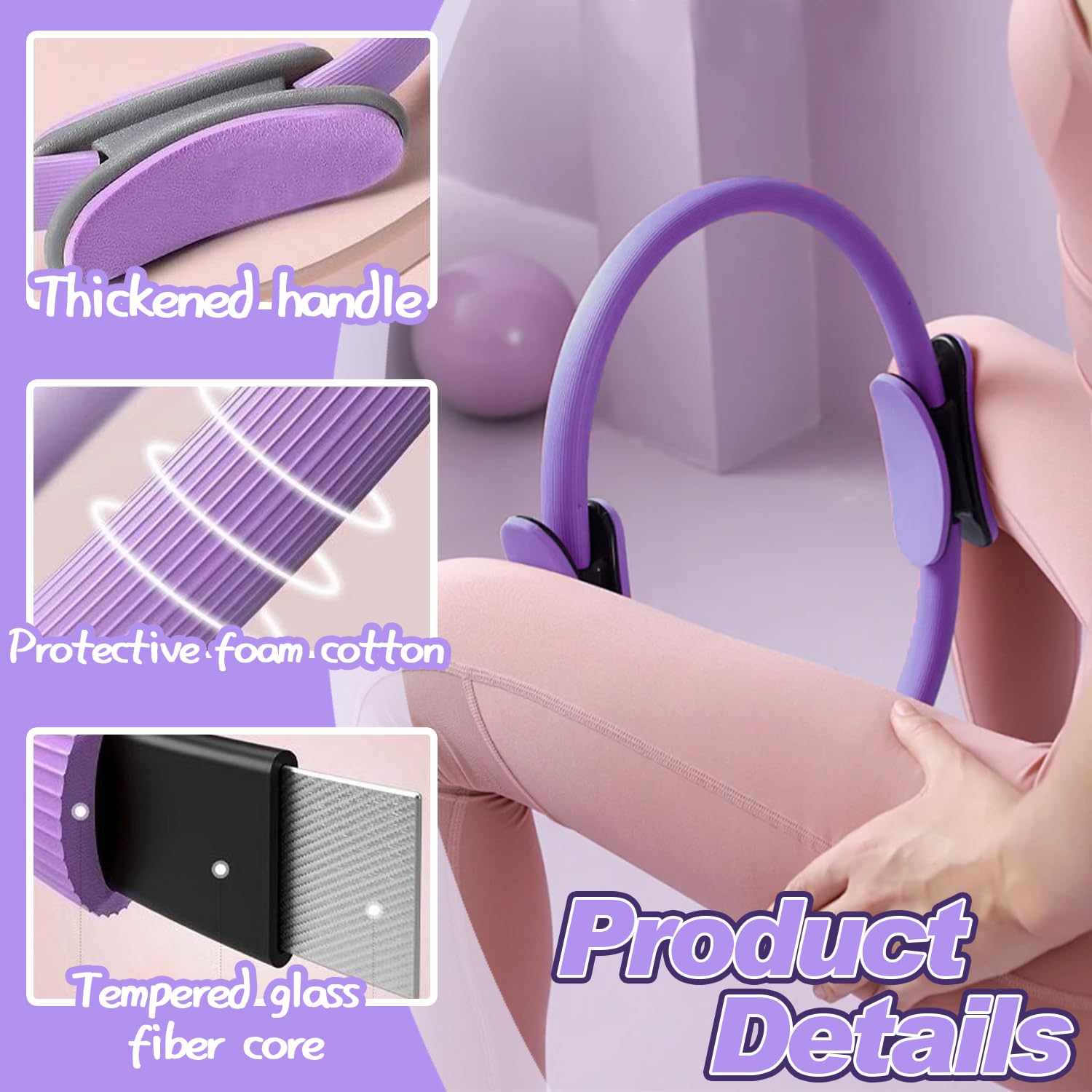Pilates Yoga Ring, Pilates Kit für Frauen, Pilates Rings Kit Für Frauen, Yoga Widerstandsring, Yoga Ring Mit Doppelgriff, Widerstandsring, für Beine Arme und Oberschenkel Gewichtsverlust