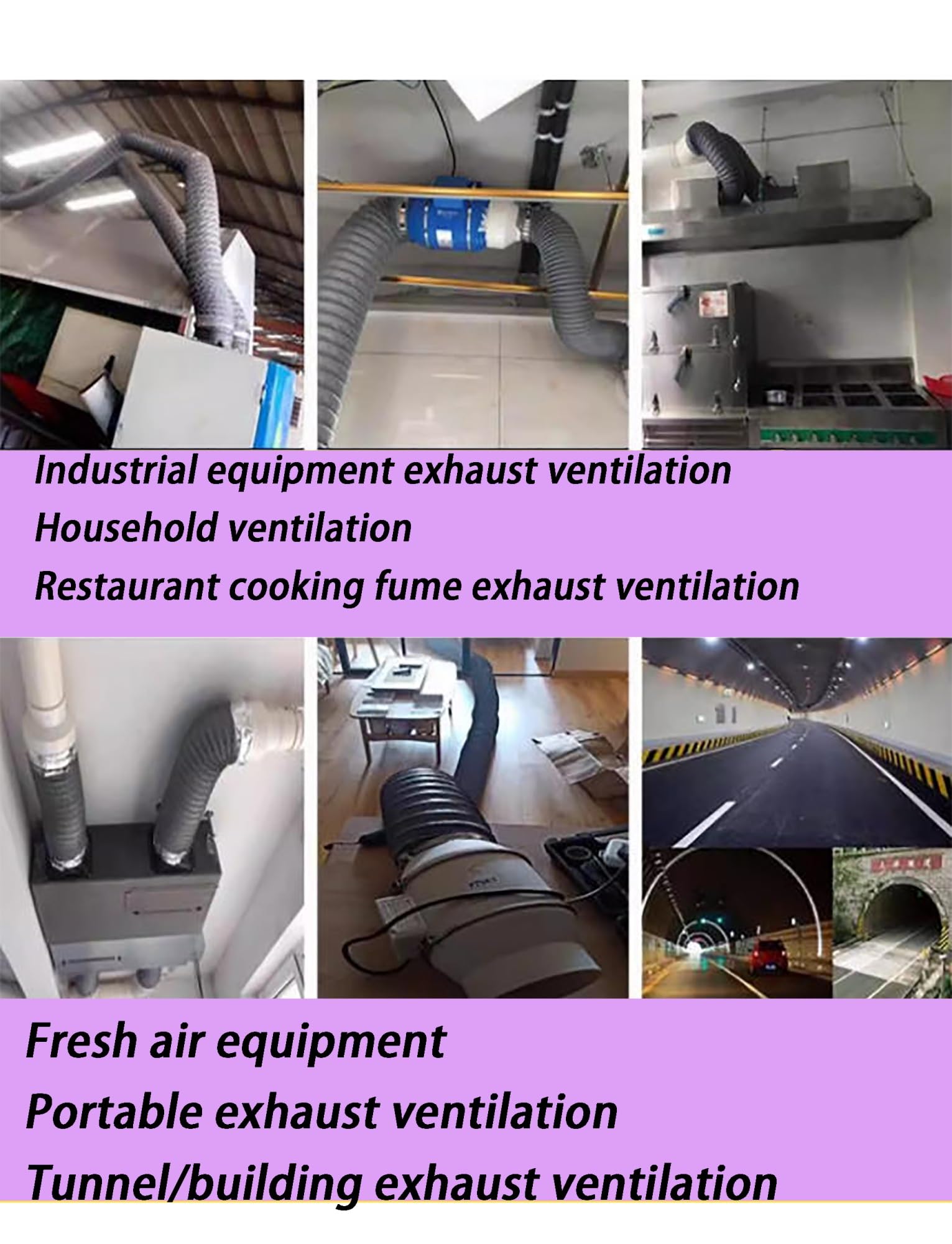 Tubo flessibile di ventilazione in alluminio, condotto d'aria isolato per ventola di scarico, sfiato asciugatrice, programma di raffreddamento del riscaldamento, solido ed espandibile