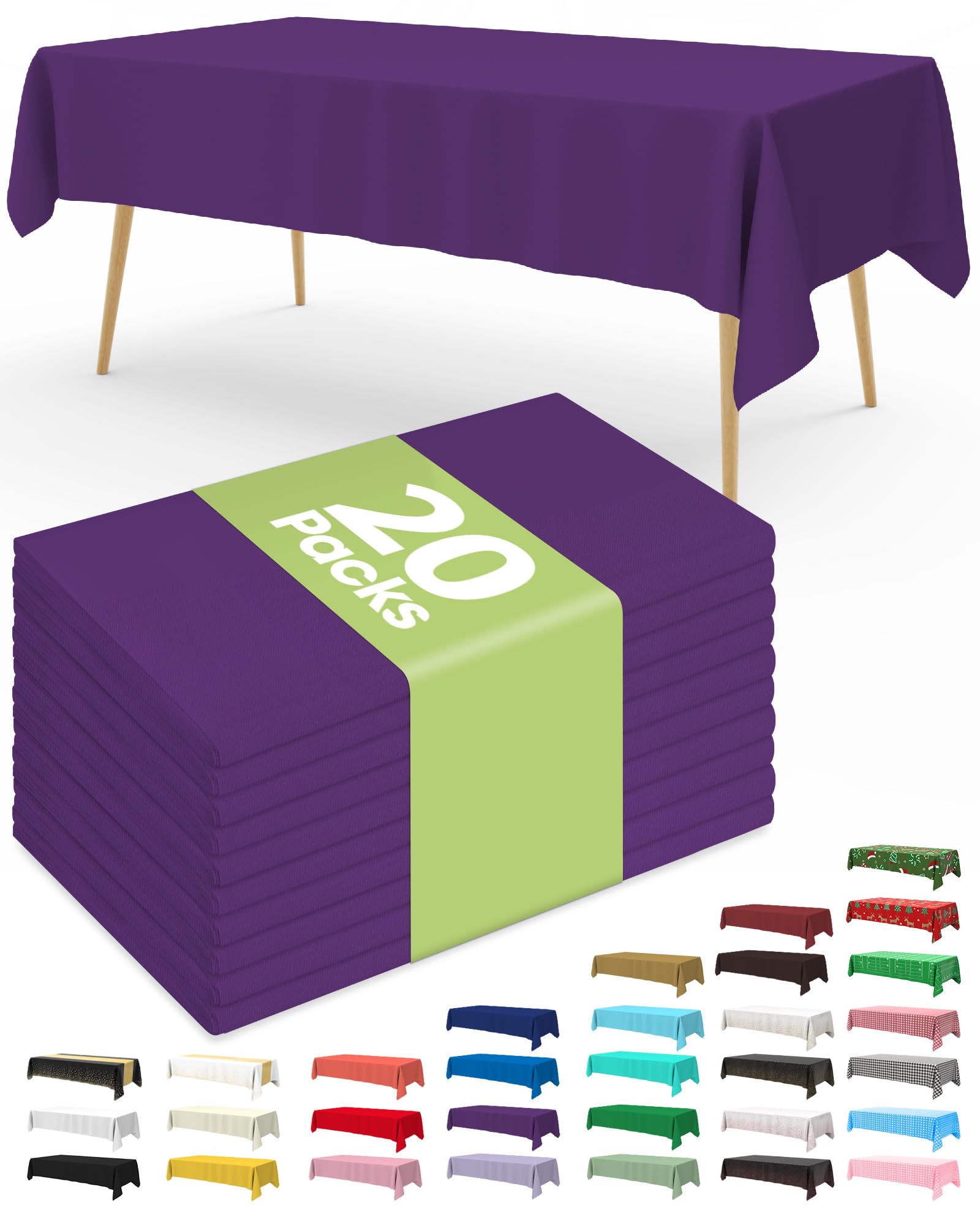White Disposable Tablecloths - 20 Pack -25 White Disposable Tablecloths - 20 Pack -25