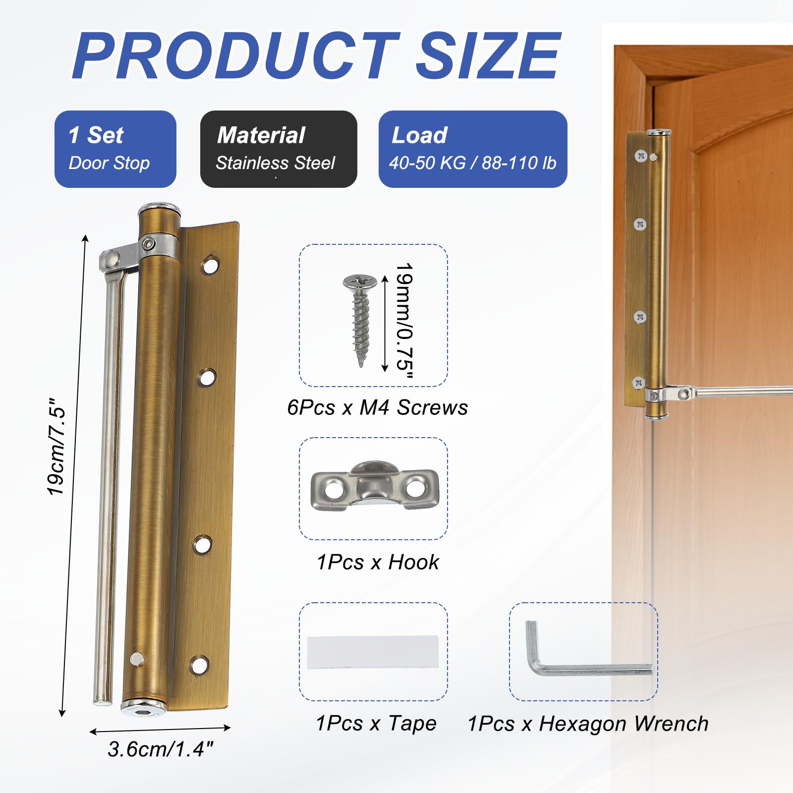 PATIKIL 7 Inch Spring Door Closer - Image 2