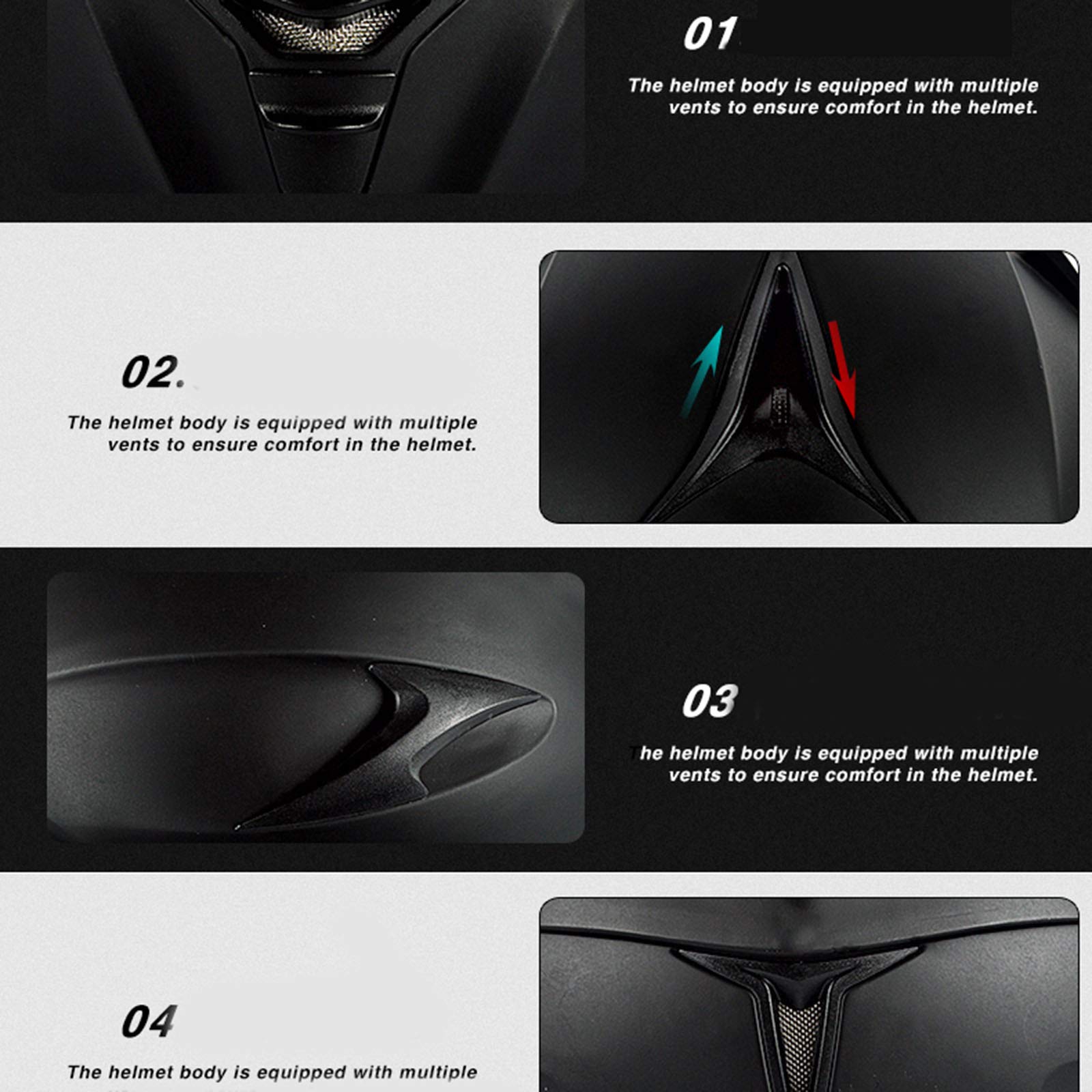 GAOZ Motorradhelm, Bluetooth, Integralhelm, integriertes modulares Klappvisier, Doppelvisier, Motorradhelm, integrierte Kommunikation, DOT-zugelassener Helm, mattschwarz (55–62 cm)