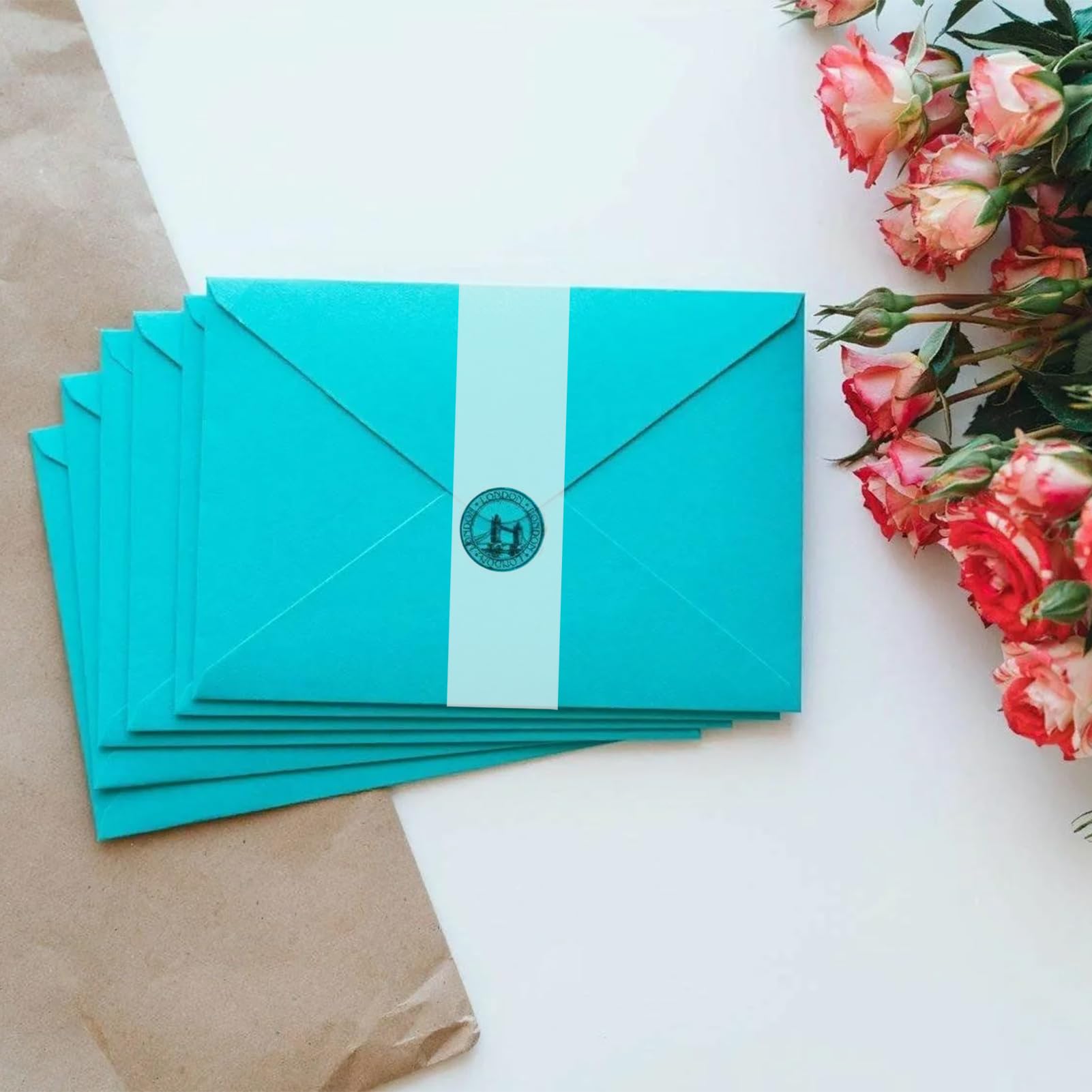 NICENEEDED 200 Pieza de Bandas de Vientre de Vitela de Plástico Transparente, Accesorios para Invitaciones de Boda: Sobres, Envoltorios, Tarjetas