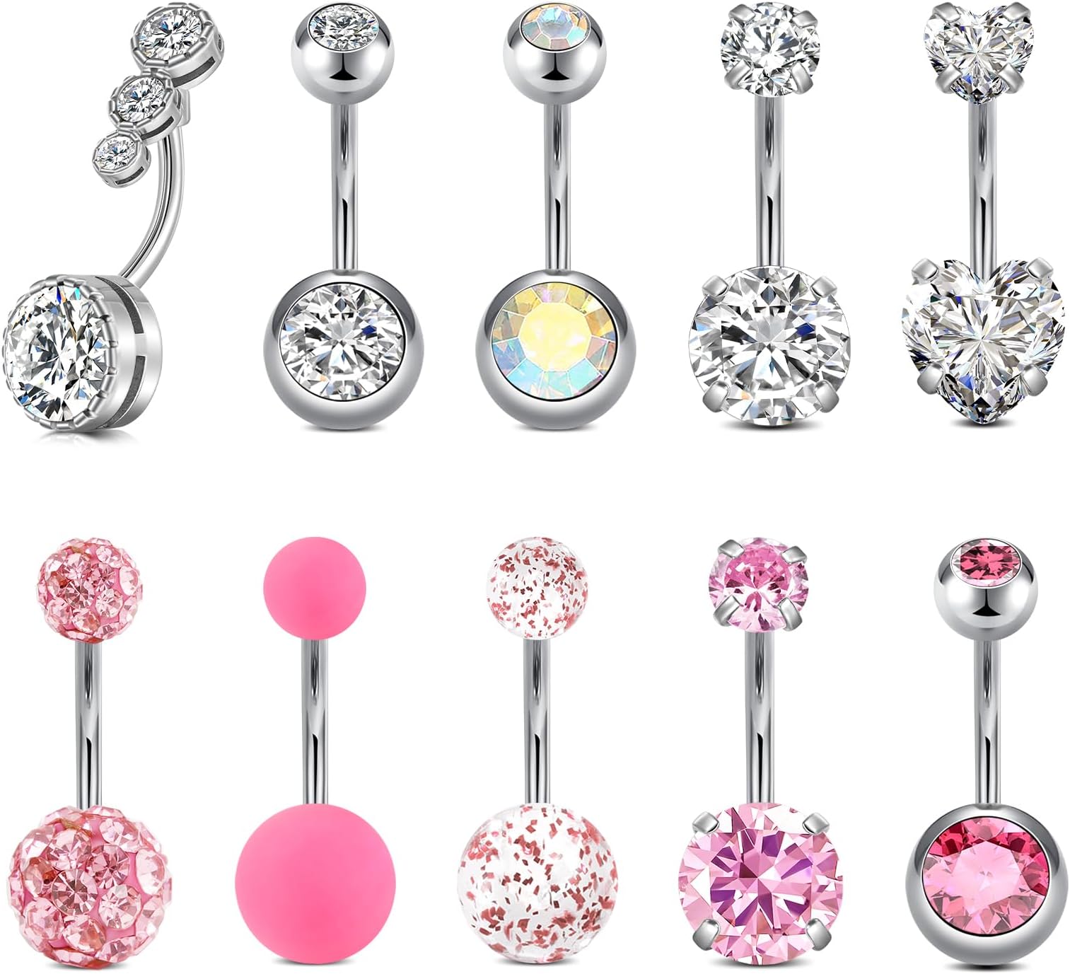 Briana Williams Belly Button Ring Belly Rings Belly Button Piercing Gold Belly Button Ring for Women Clicker Belly Ring Belly Piercing Stainless Steel 14g 10mm Blley Navel Rings Piercing Jewelry