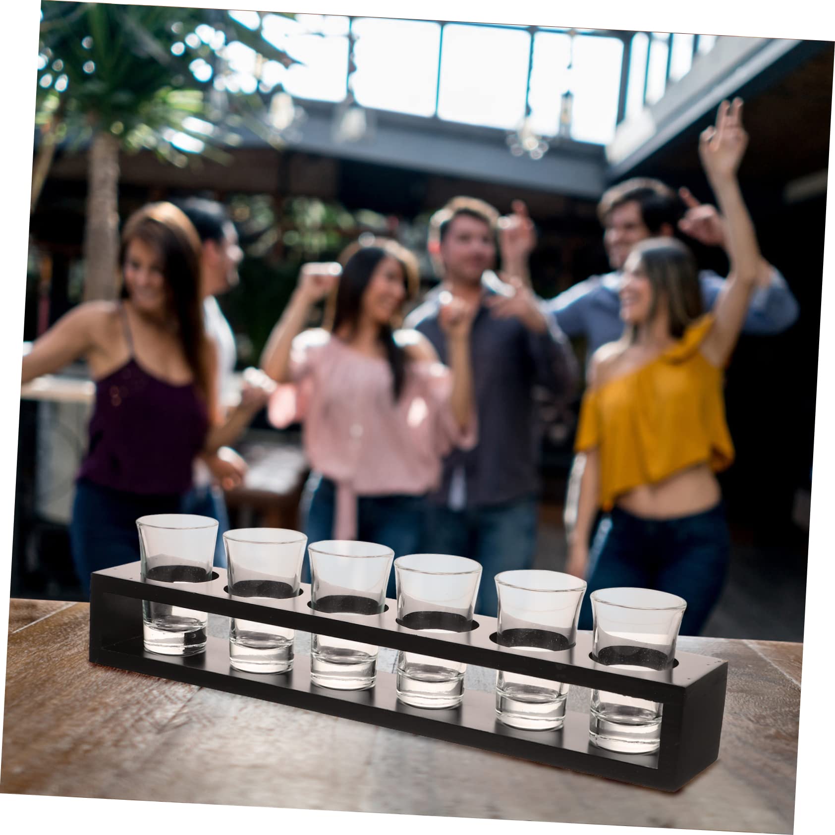 OUNONA 1 Set Cocktail Glasses with Holder Glass Wine Cup Storage Rack for Spirits Liquor and Parties and Easy to Clean