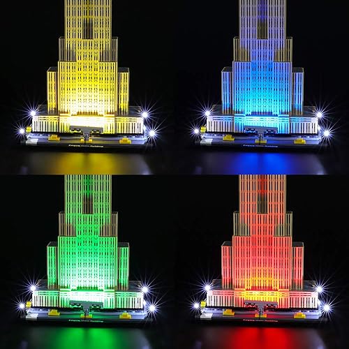Miniatura 6 de Briksmax Kit de iluminación LED para arquitectura Empire State Building - Compatible con el modelo de bloques de construcción Lego 21046 - No
