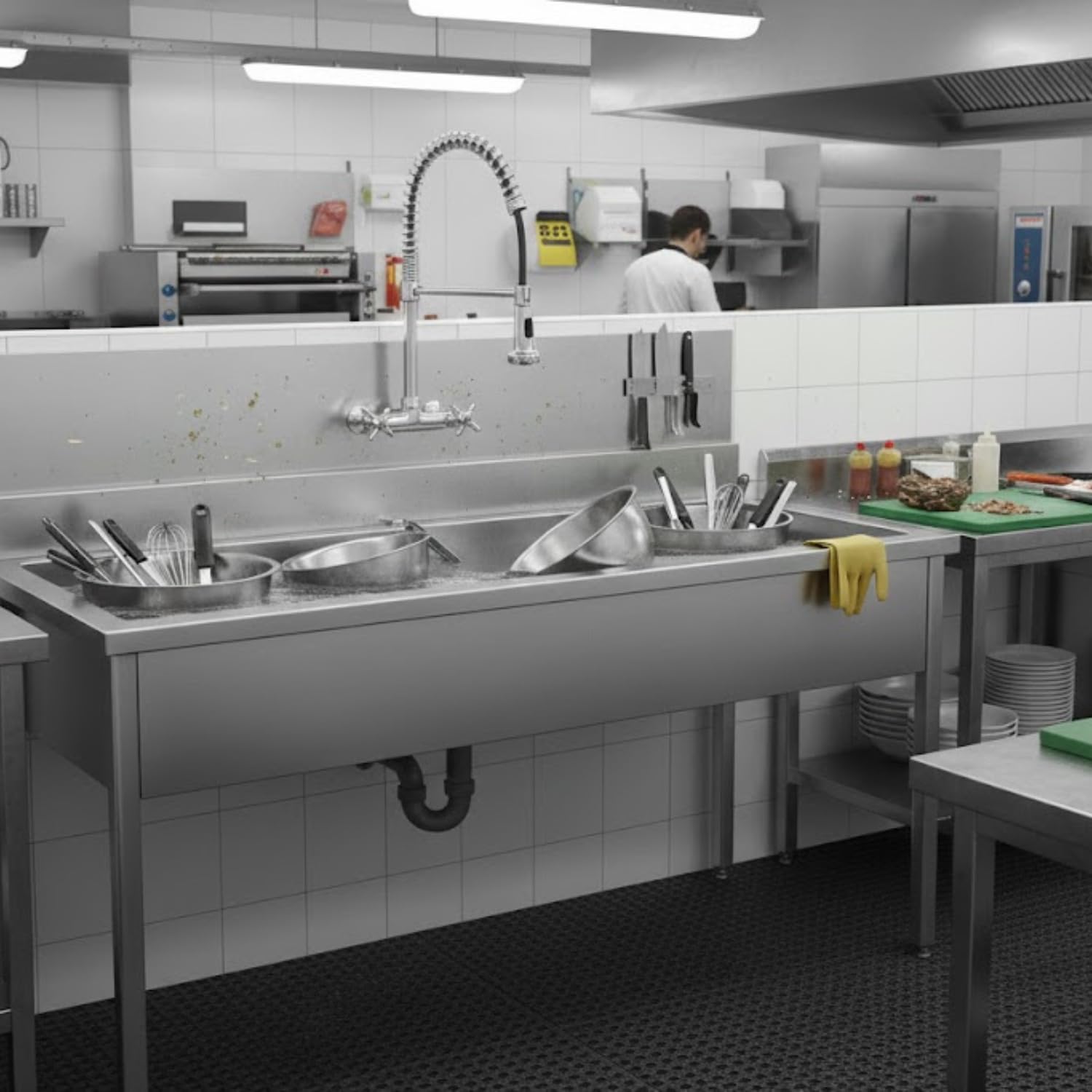 Plonge Inox Professionnelle Simple – Grand Bac – 1200 × 700 mm – Bac Grande Capacité – Inox AISI 201
