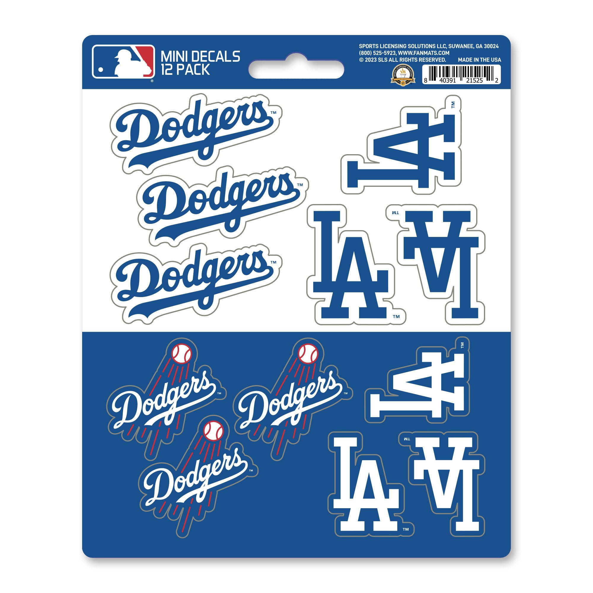FANMATS 39323 Los Angeles Dodgers Mini Decal 12-pk