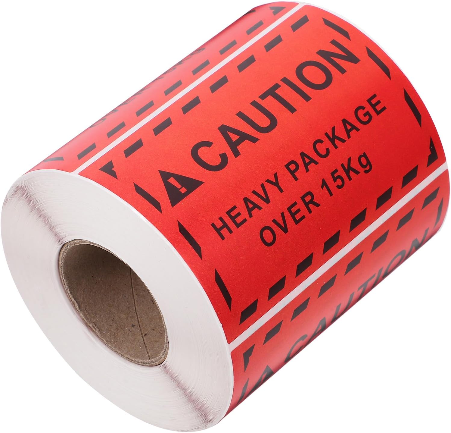 Healeved 500 Pcs Heavy Overweight Warning Stickers 15kg Red Background Black Text Shipping Labels Self-Adhesive Packaging Tags for Parcel Handling