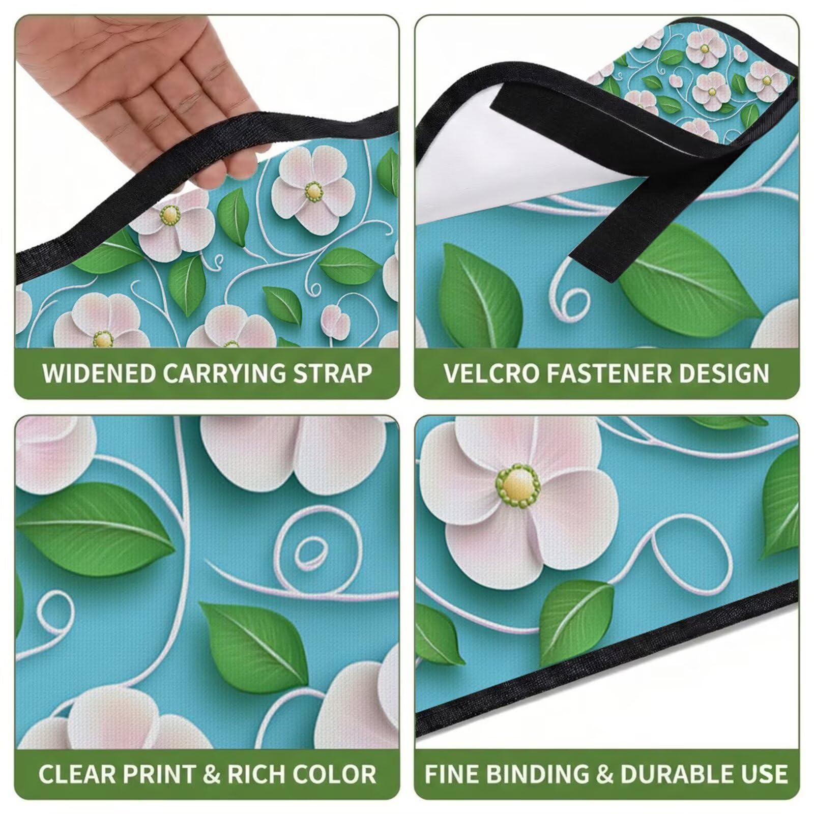 Manta de Picnic Grande 200x200 cm, Cian Manta Picnic Impermeable, Verde Esterilla de Playa Alfombra de Exterior, Picnic Blanket Plegable con Asa para Camping, Jardín, Césped, Playa, Senderismo FZ-204