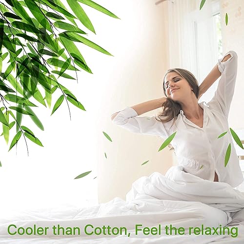 Miniatura 6 de 400 Threat - Juego de sábanas de bambú 100% orgánico, 6 piezas, ultra suaves y refrescantes, se adaptan a colchones de hasta 15 pulgadas de