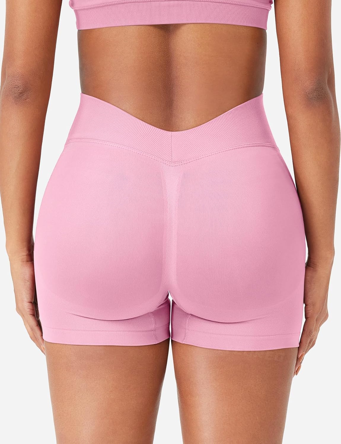 YEOREO SoftHue Workout Shorts for Women 3.6" Gym Impact Hidden Scrunch V Back Biker Shorts High Waisted Tummy Control Yoga - Image 4