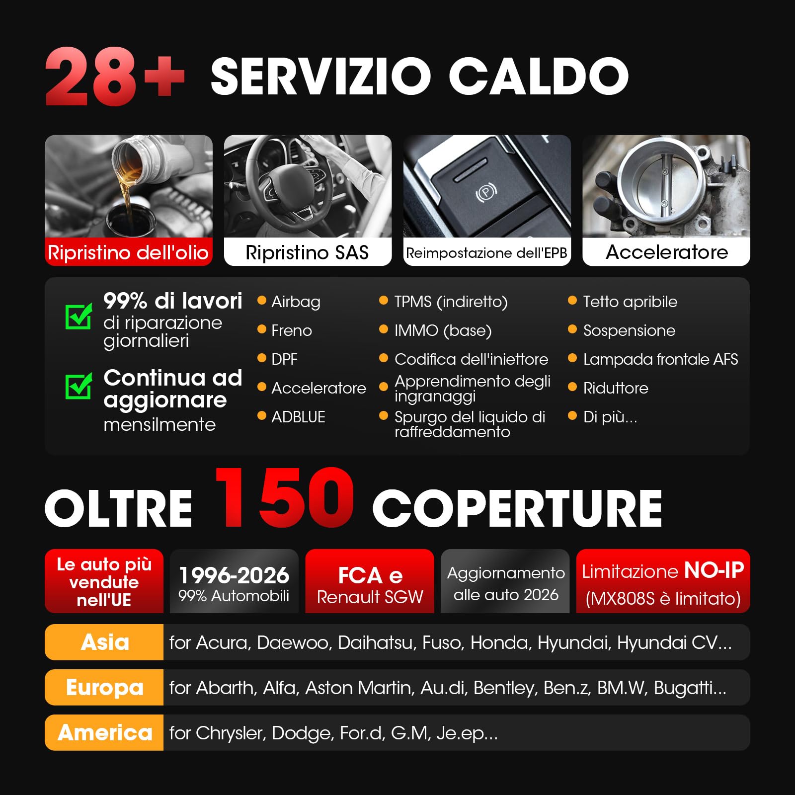 Autel MaxiCOM MK808K-BT Scanner: come MK808BT Pro Diagnosi Auto Professionale, 2025 MX808S Aggiornamento MK808S, BT Versione di MX900, Funzione come MK900-BT, Test Attivo, Test Batteria, Android 11