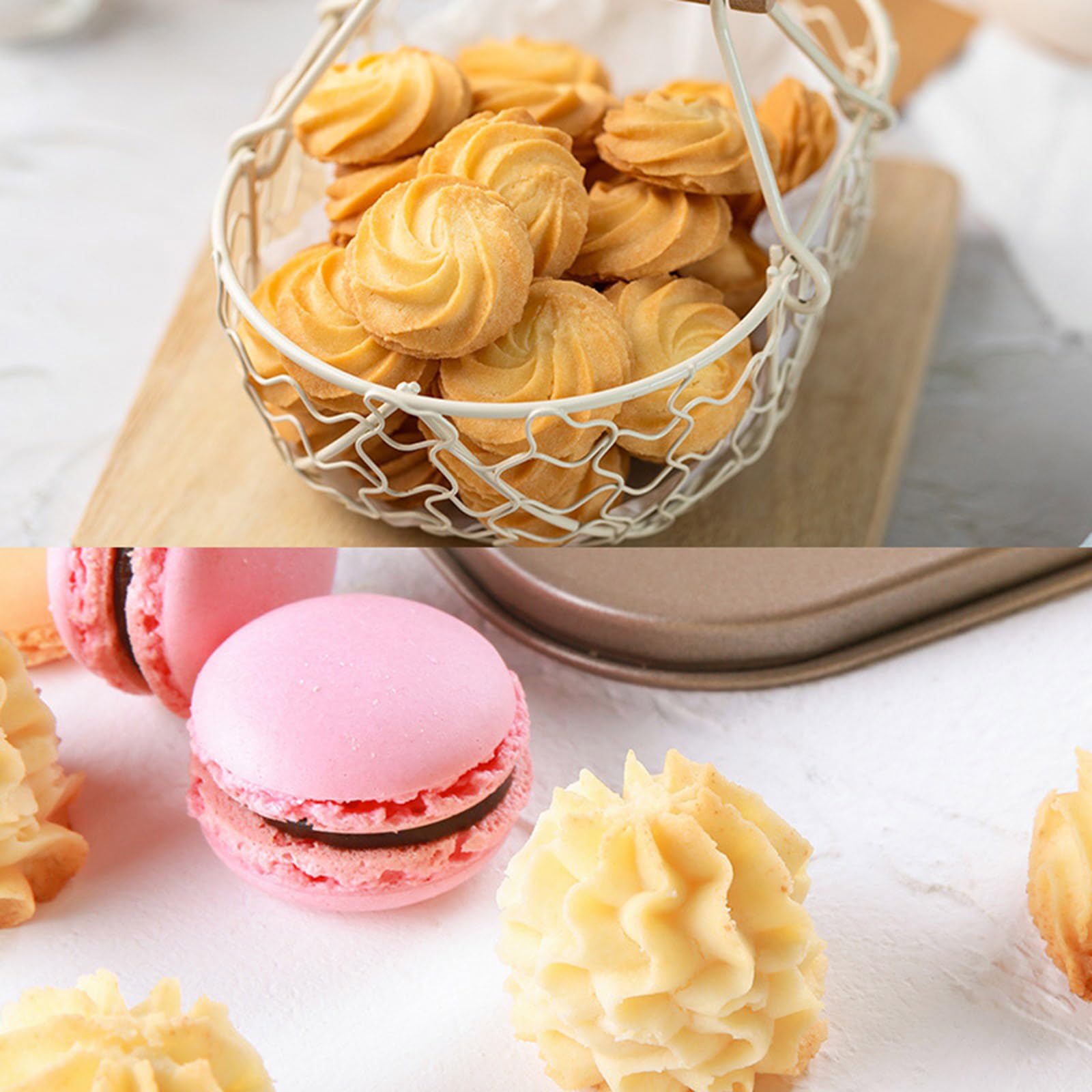 Plaque de cuisson anti-adhésive pour macarons et biscotti, moules à biscuits en acier au carbone avec 30 empreintes pour grands fours, parfait pour macarons et biscuits