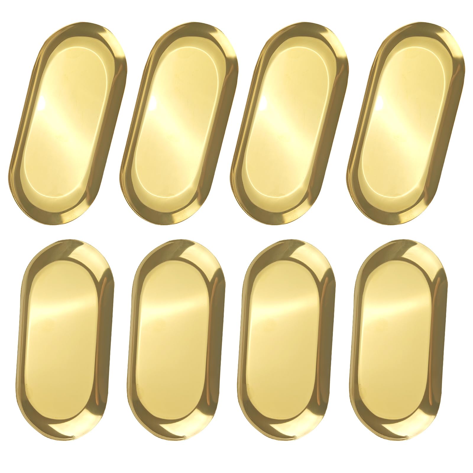 Plateaux en acier inoxydable doré Lot de 8 pour déco maison