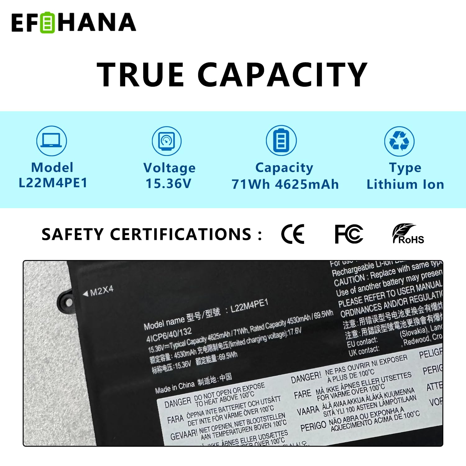 Amazon.com: EFOHANA L22M4PE1 71Wh Laptop Battery Replacement for
