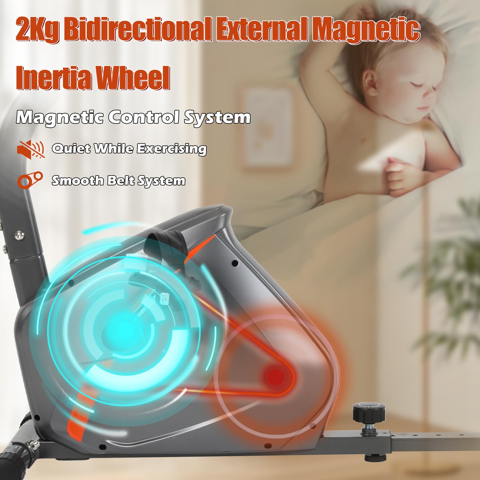 ISE Bicicleta Estática con Respaldo, 8 Niveles de Resistencia, Sensor de Pulso, Bicicleta Estática Elíptica con Soporte, para Ejercicios de Recuperación, Máx. 110 kg