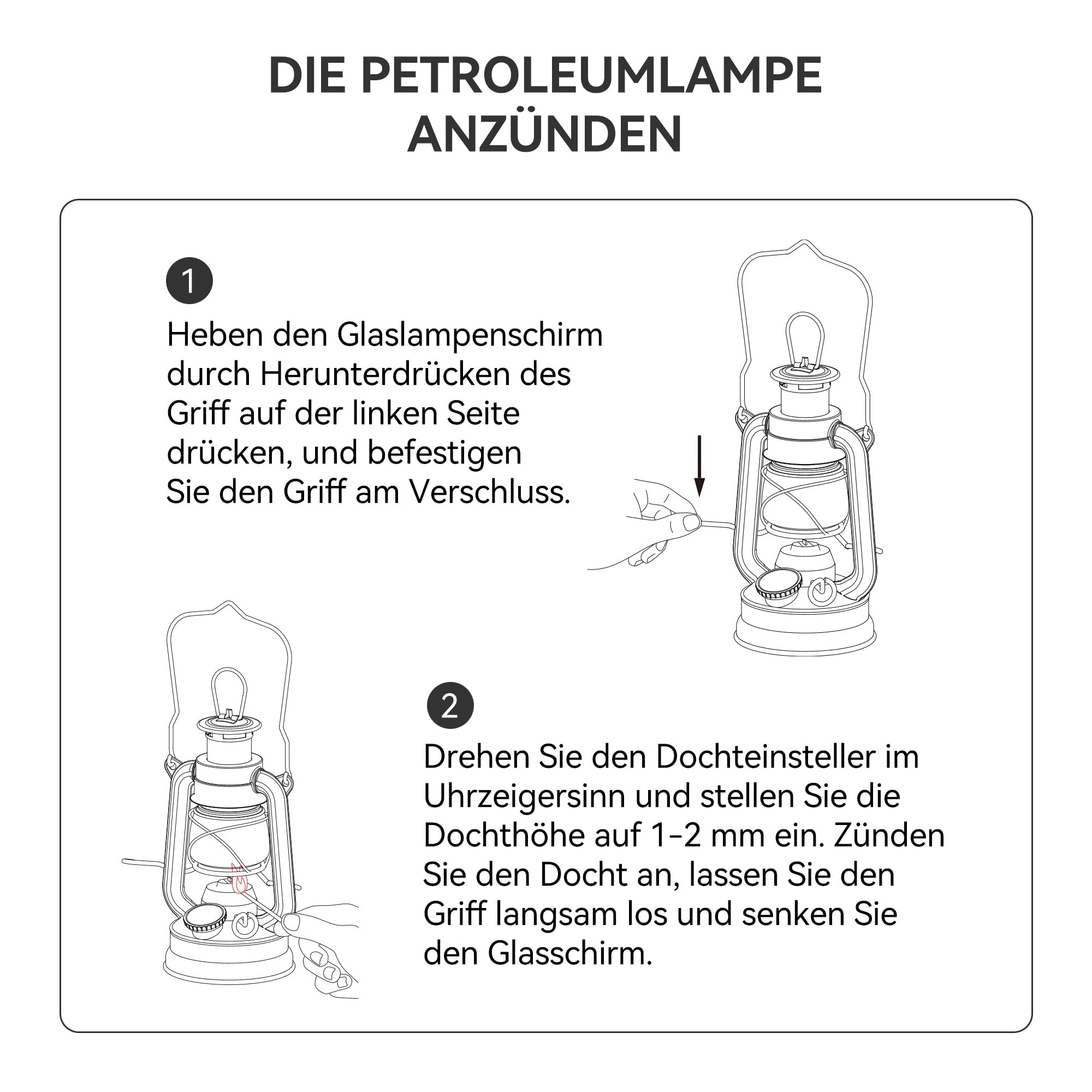 Thous Winds Retro Sturmlaterne, Petroleumlampe Outdoor (Sturm Version), “Memory” Kerosin Laterne für Outdoor, Camping, Wandern, Terrasse, Picknick - Winddicht, mit Tragegriff, Retro Silber