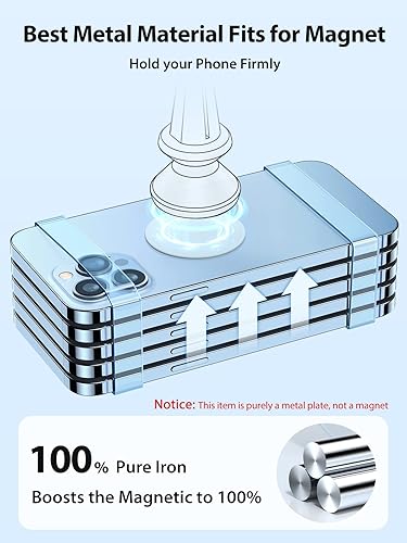 Miniatura 5 de VICSEED Paquete de 4 placas de metal universales para soporte magnético de teléfono para automóvil y soporte magnético para teléfono de automóvil