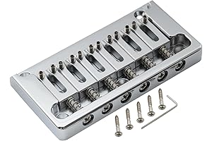Musiclily Ultra Brass Fixed Hardtail Bridge for 6-String Guitars