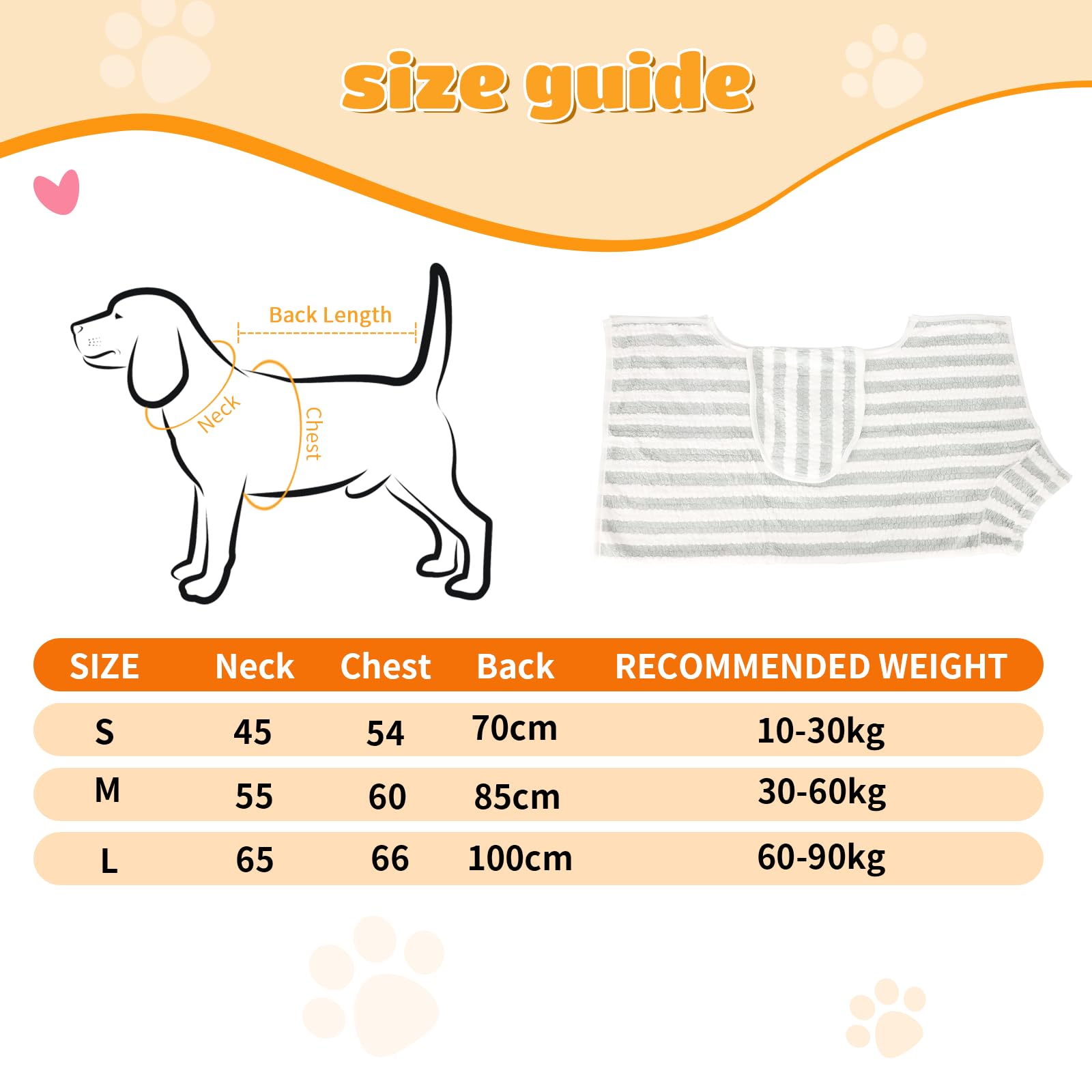 DOINEUFL Dog Drying Coat,Towel & robe,Ruff and Tumbl Bath Coats & Towels for Small,Mediumm,Large Dogs,Robes Accessories for Shower Swimming & Grooming - Image 3