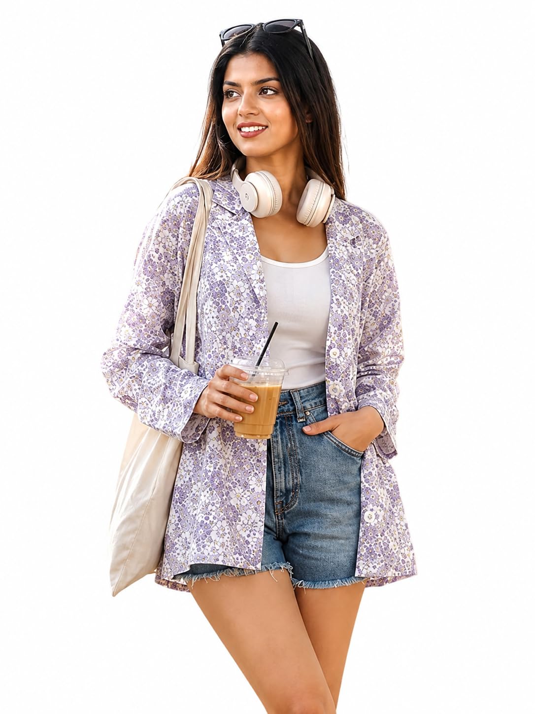cashish kloset Women’s Cotton Floral Printed Summer Coat for Sun Protection, Lightweight Full Sleeve Cover-Up for Driving & Outdoor Use (Random Colour)-picture-40