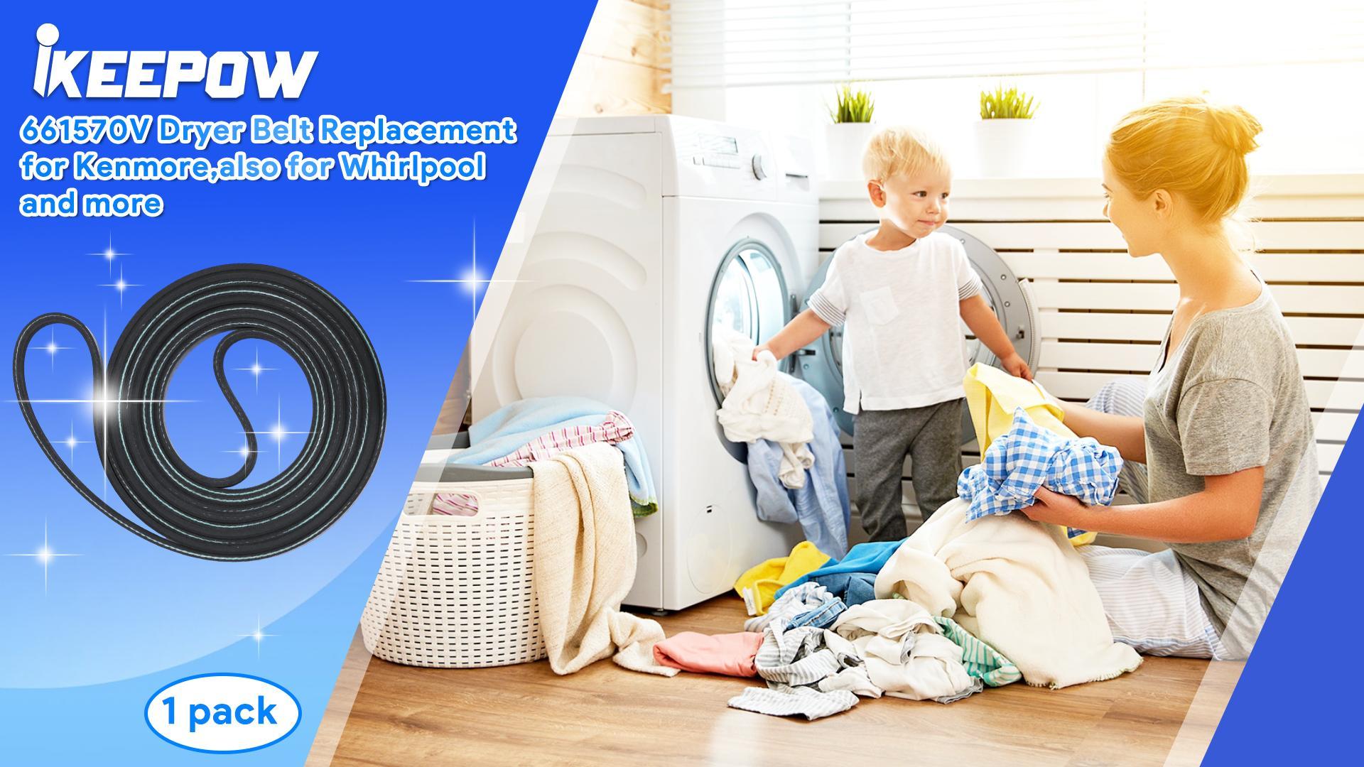 Amazon.com: iKEEPOW 661570V 3387610 Dryer Drum Belt - Compatible
