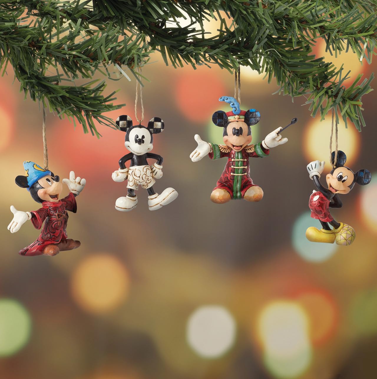 Disney Traditions Mickey Lot de 4 décorations suspendues