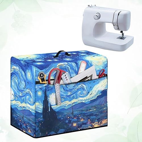 Miniatura 214 de Funda para máquina de coser de mariposas y flores con prácticos bolsillos, funda protectora con asa, para la mayoría de máquinas de coser estándar