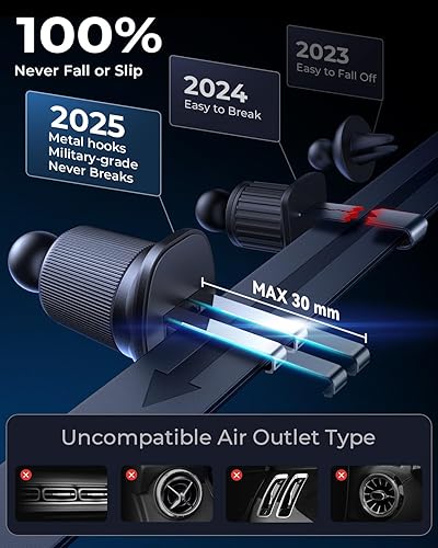 Miniatura 5 de MRGLAS Soporte para automóvil MagSafe 40 imanes fuertes mejorados 2025 rotación de 360 Soporte magnético para teléfono de ventilación de aire gancho