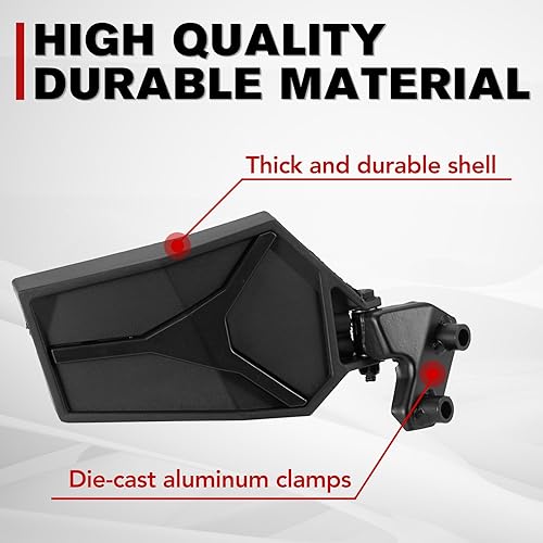 Miniatura 3 de A & UTV PRO Espejos laterales para Polaris General 10004 1000  XP 1000  XP 4 1000 2016-2023, UTV ajustable retrovisor retrovisor plegable convexo,