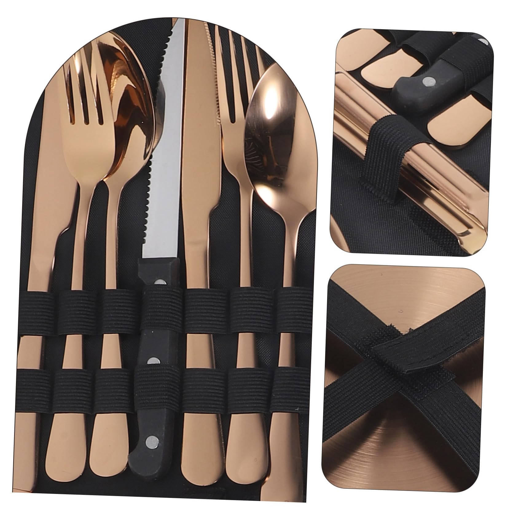 Ciieeo Edelstahl Camping Besteck Mit Servierlöffel Und Aufbewahrungstasche Für Reisen Und Outdoor Aktivitäten Inklusive Reisebesteck Und Metall Utensilien