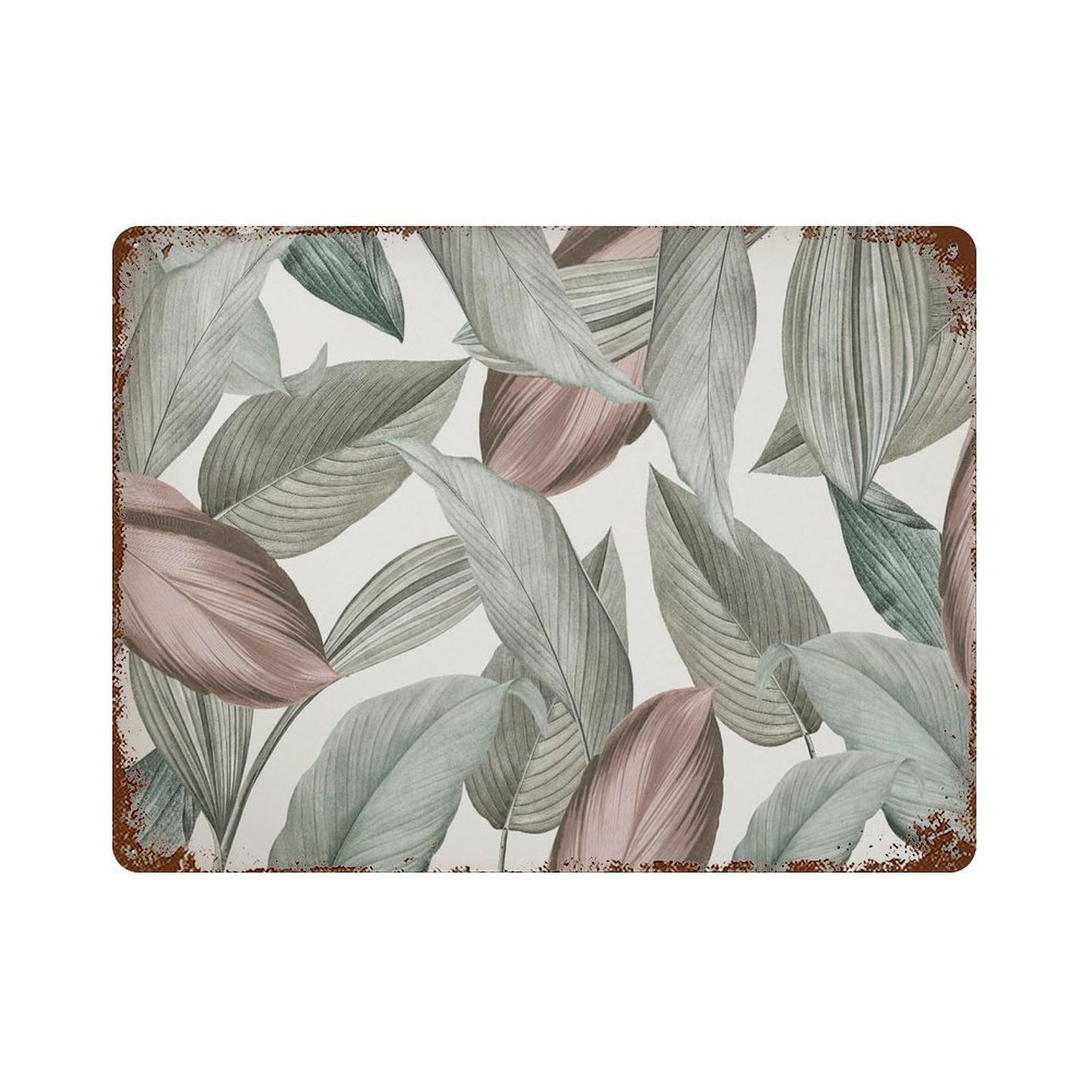 xiaoxiaoshen Botanical Leaf Green Foliage Wall Decor Art Metal Tin Poster Modern Home Decor Art Home Bar Shop Decorations Vintage Sign 30x40cm