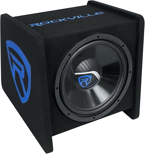 Rockville RV12P - Subwoofer de audio para automóvil de 12" 600W en caja de recinto sub ventilada, 4 ohmios, graves de alto rendimiento, construcción