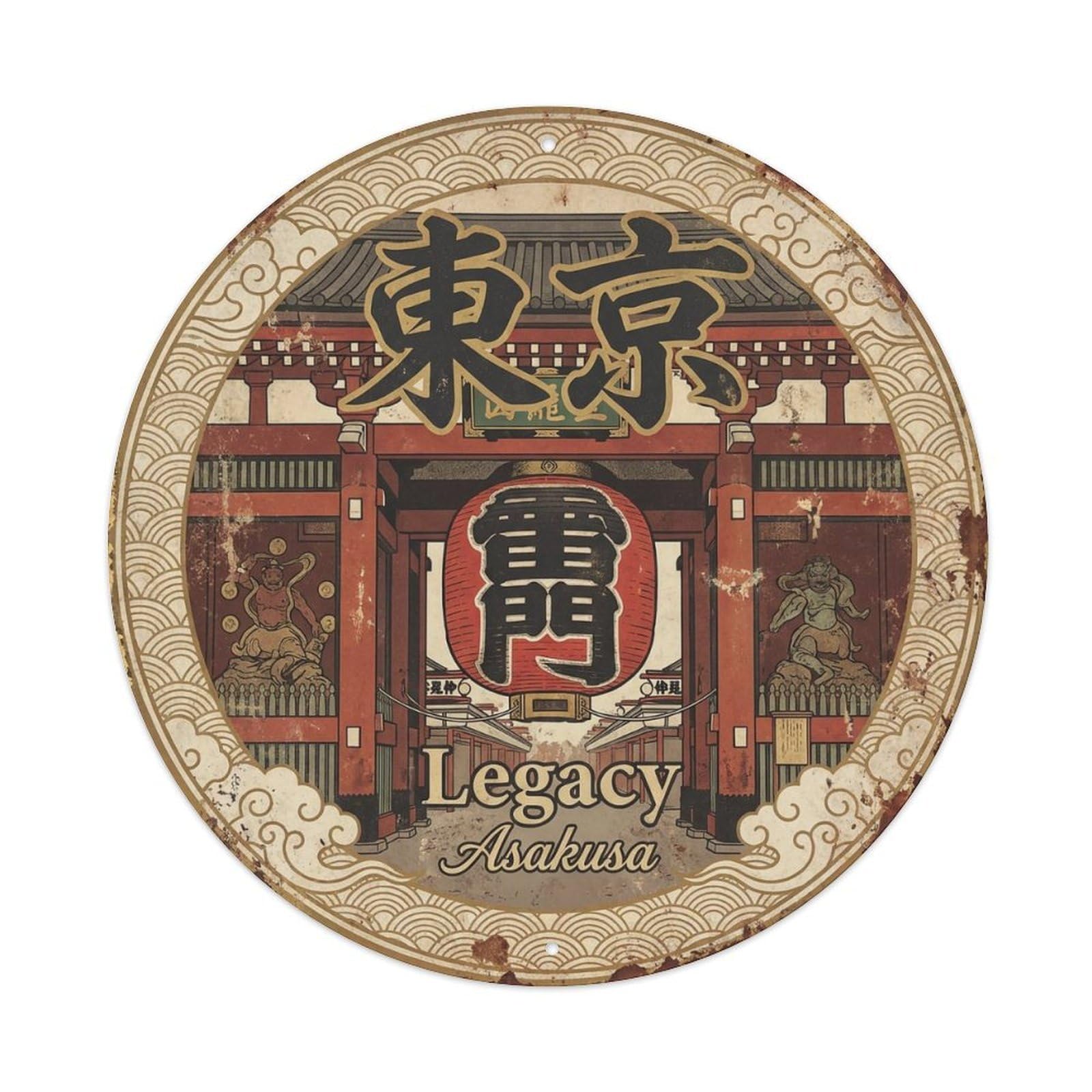 Vintage Travel Tokyo Japan Legacy Vintage Metal Tin Sign Plaque Wall Decor for Cafe, Club Bar, Office, Garden Metal Poster 8x8Inch
