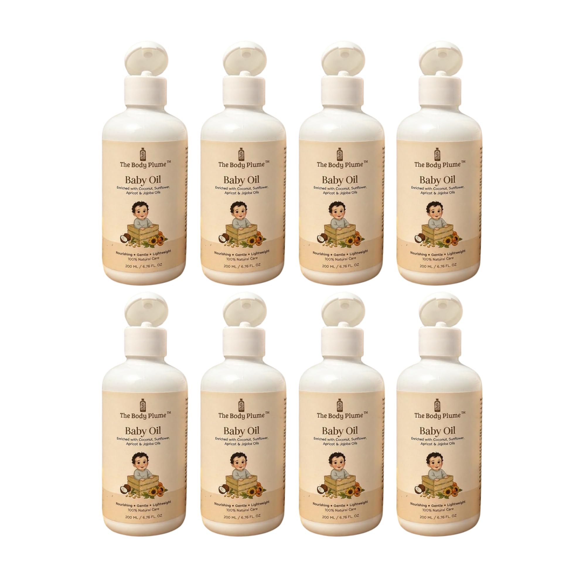 Baby Oil with Coconut, Sunflower, Jojoba & Apricot | 200ml | Lightweight Baby Massage Oil | Non-Greasy | Mineral Oil, Paraben, Silicone & Artificial Fragrance Free-image-20