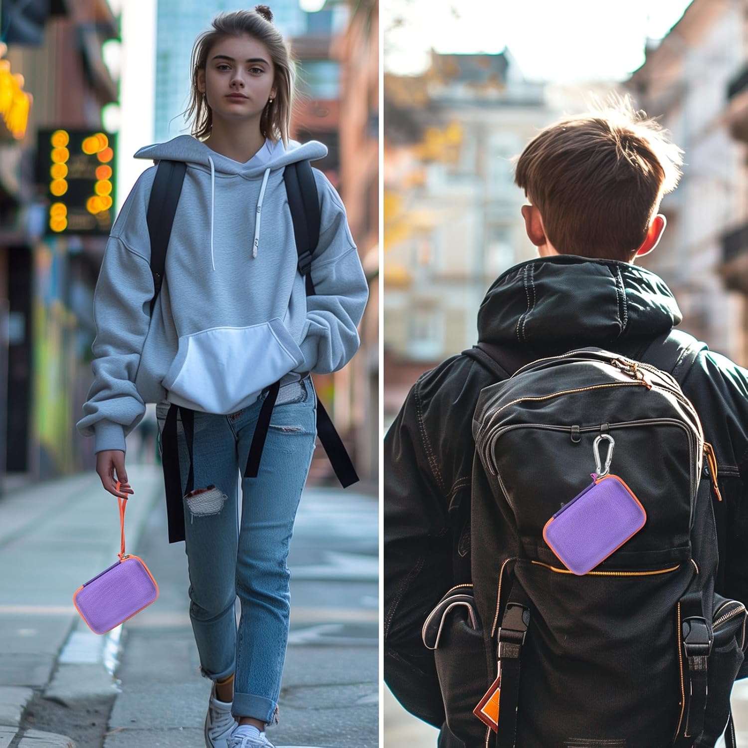 Carrying Case Compatible with JBL Go 4 - Portable Bluetooth Speaker Box Pro Sound, Also for Go 3/Go3 Eco/Go2 Waterproof Mini Wireless Speakers - Case Only (Purple) - Image 6