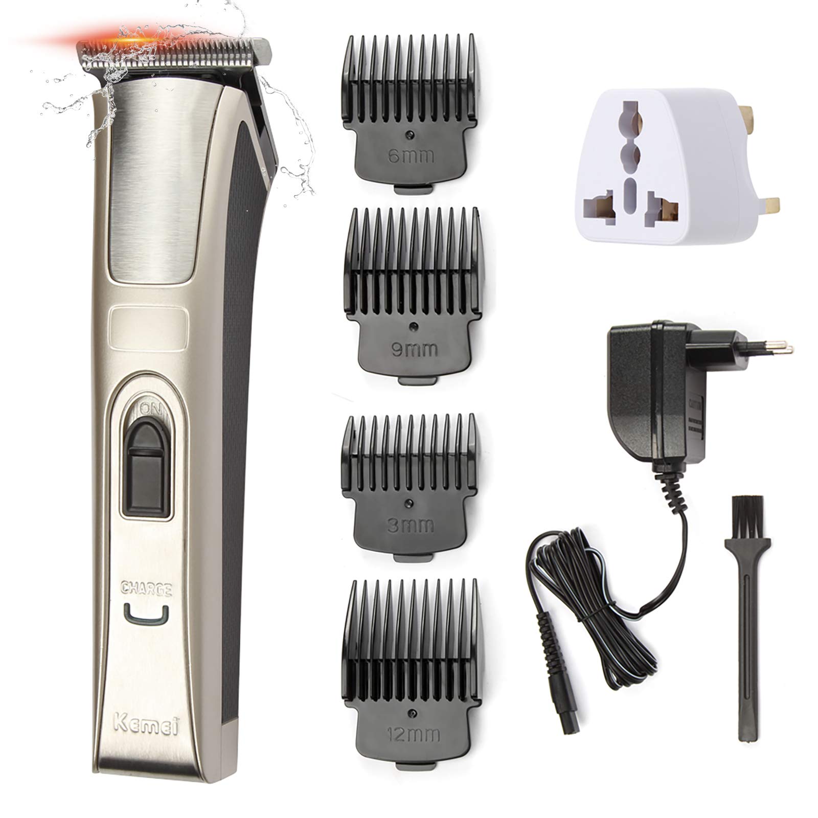 FUNKEEN Electric Hair Clippers Trimmer for Men Kids, Cordless Rechargeable, Titanium Blade, 4 Comb Guides, Men's Grooming