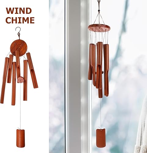 Miniatura 3 de Wind Chimes Outdoor Hanging Decorative Garden Ornament with Natural Sound Retro Style Tube Windchime for Patio Window Balcony Home and Office Decor