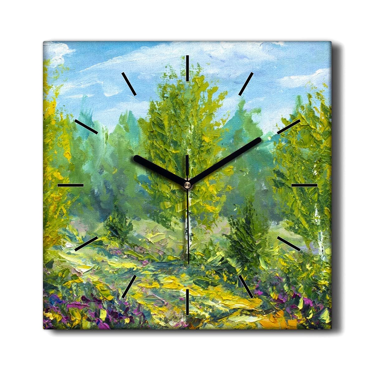 Horloge murale sans tic-tac forêt pour instaurer une ambiance zen dans le salon