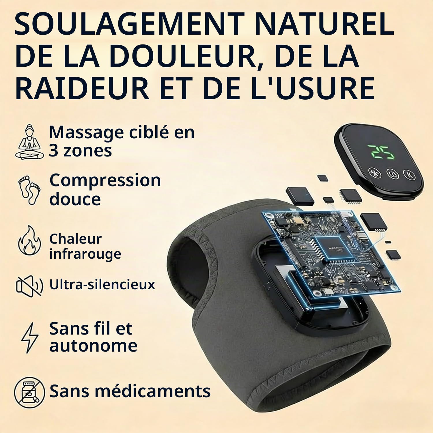 Lot de 2 masseurs électriques 3 en 1 pour pieds et chevilles - Vainqueur du test pour les douleurs neuropathiques