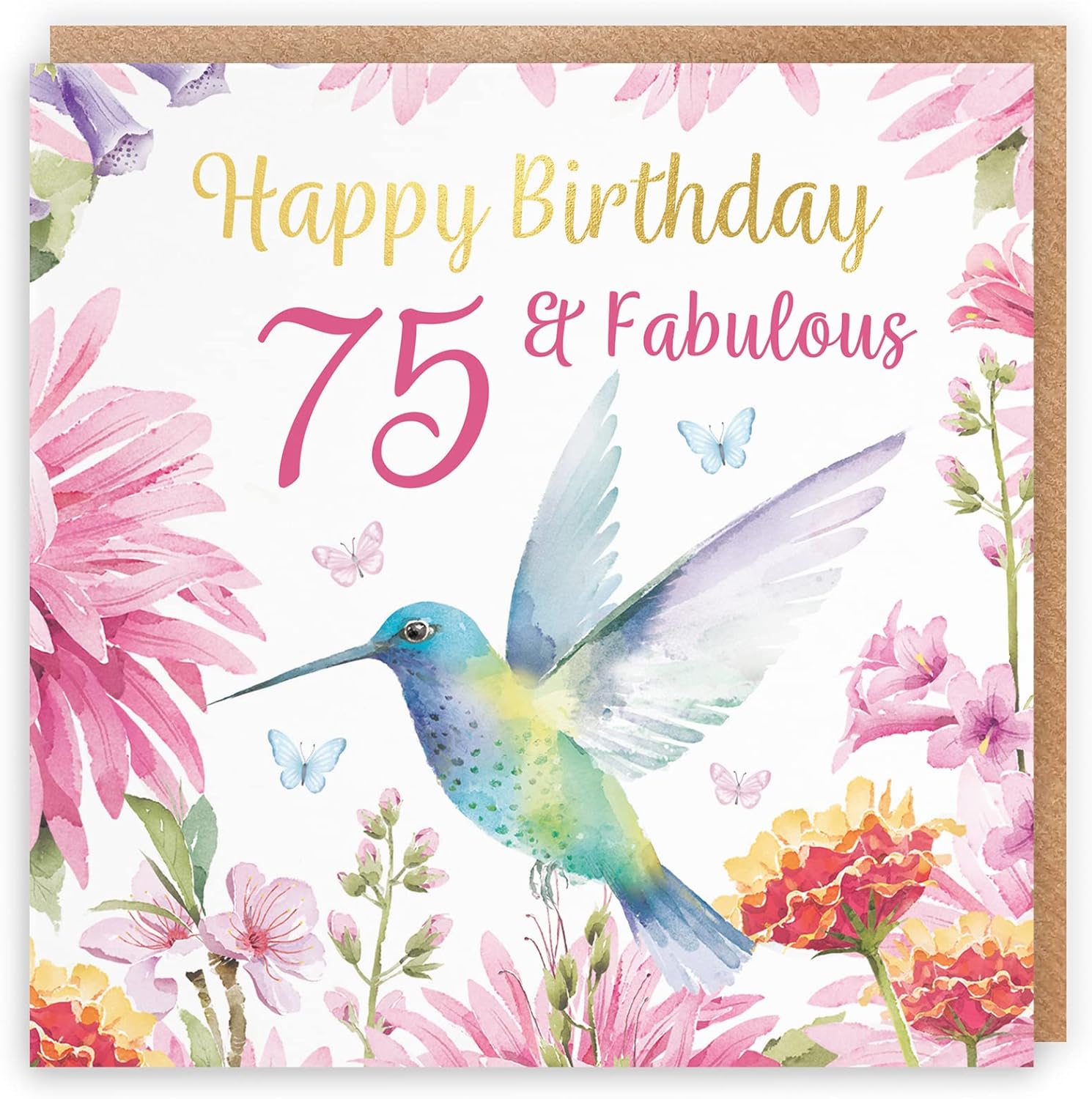 Hunts England - Carte D'anniversaire 75 Ans Pour Grand-mère Qui Marche