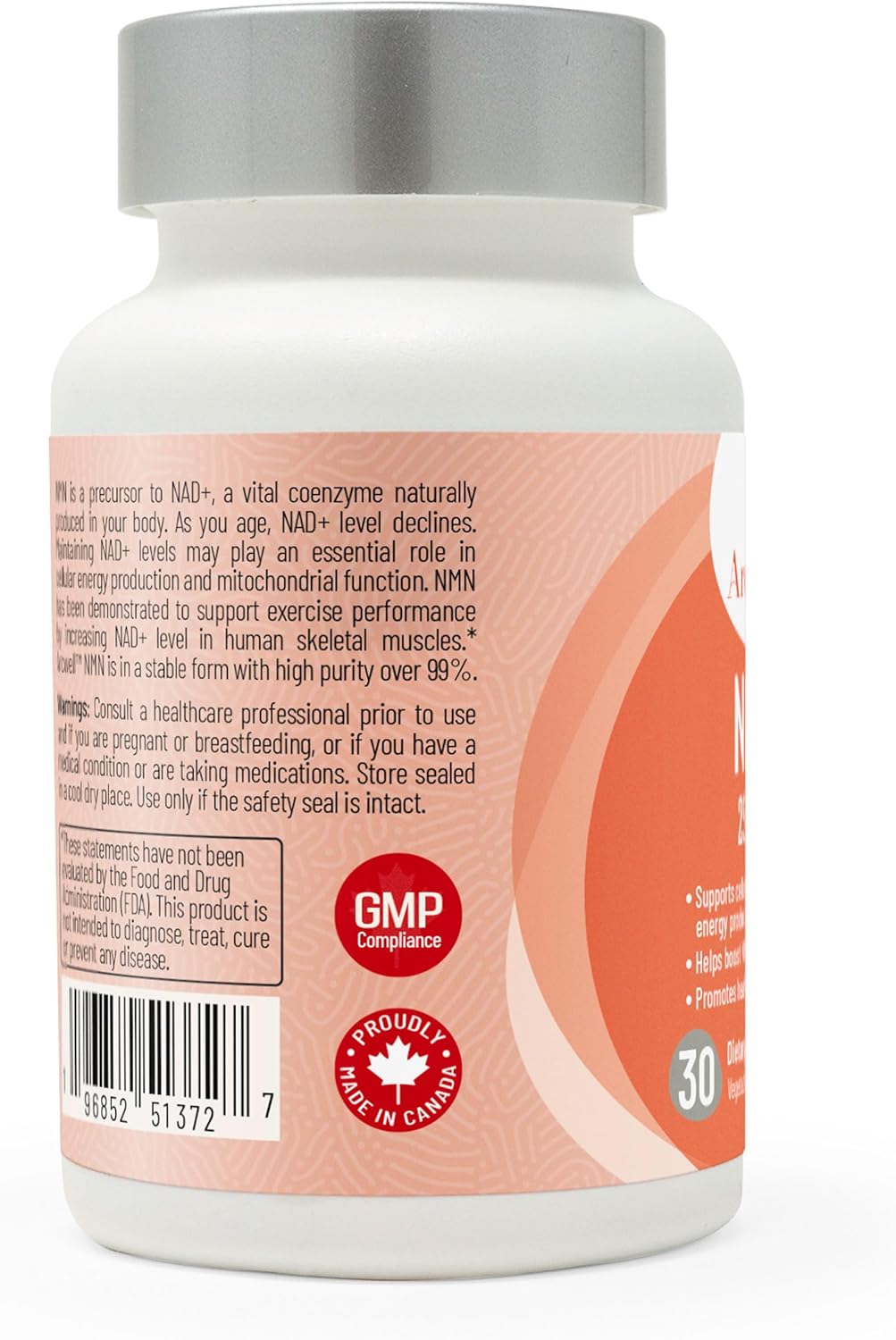 Arcwell NMN (Nicotinamide Mononucleotide) 250 mg per Capsule | NAD+ Boost Supplement | 99% Ultra Pure NMN | Supports Cellular Health & Energy Production (30 Veggie Caps) - Image 2