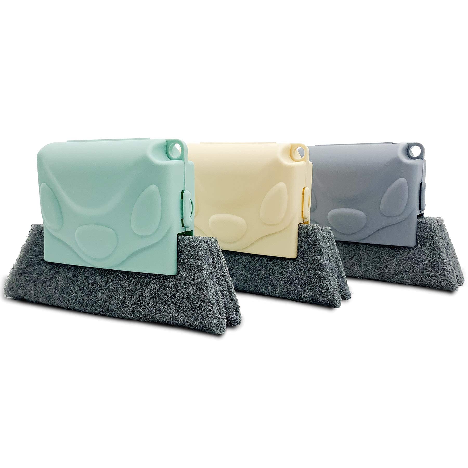 JOTEUS 3PCS Magic Window Cleaning Brush, Creative Door Window Groove Cleaning Brushes, Kitchen Decontamination Brush, Fixed Slide Brush Head for All Corners and Gaps