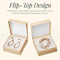 Vista 74 de MESHA Brown Jewelry Gift Boxes with Lids 10 PC, 6x5x1 Cotton Filled Jewelry Boxes, Necklace Gift Box, Bracelet Gift Box, Earring Box, Bulk Jewelry