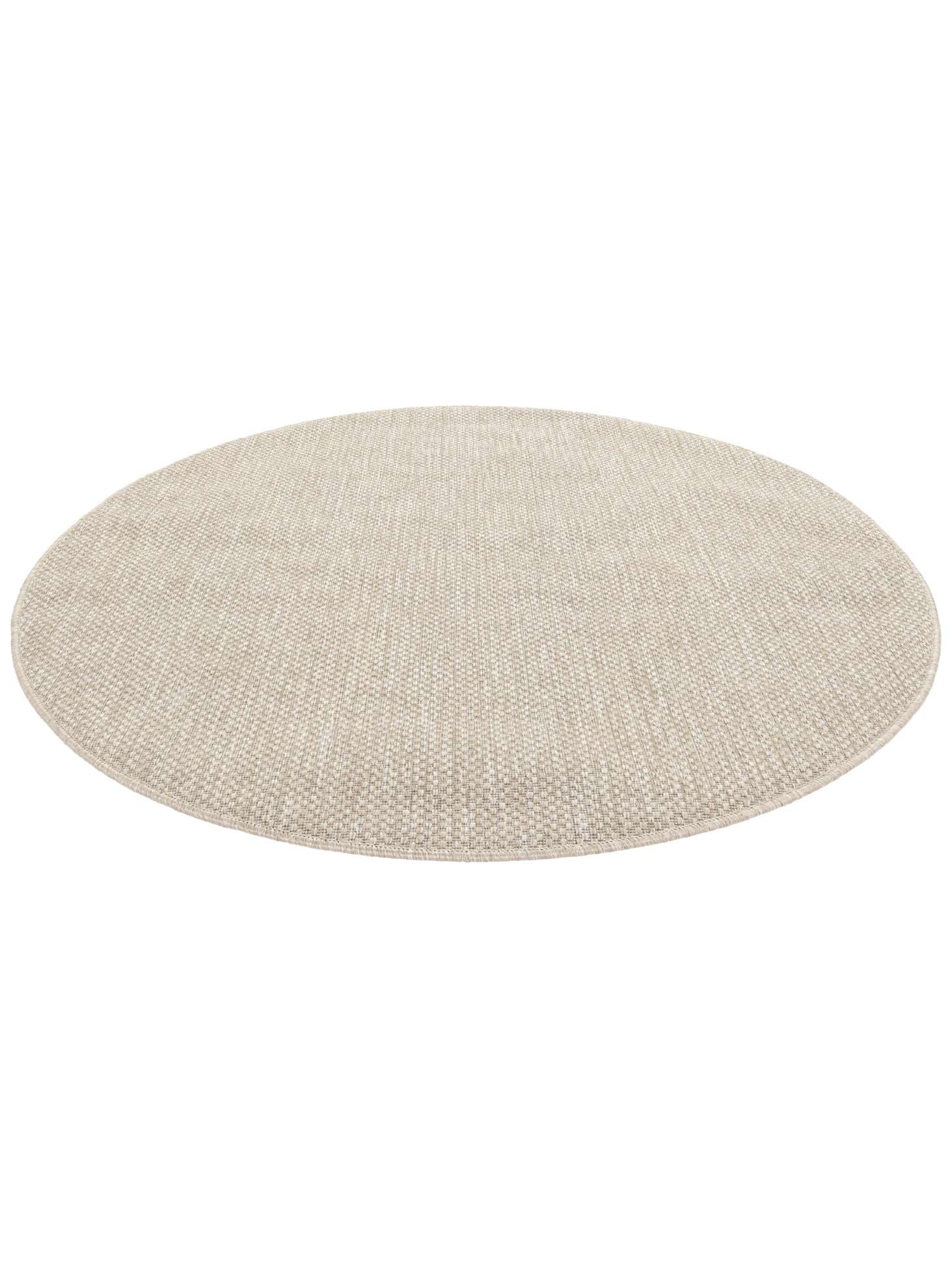 RugVista Clio, In & Outdoor-Teppich, Ø 250 cm, Rund, Niedriger Stapel, Patio, Nur Handwäsche, UV-beständig, Beige