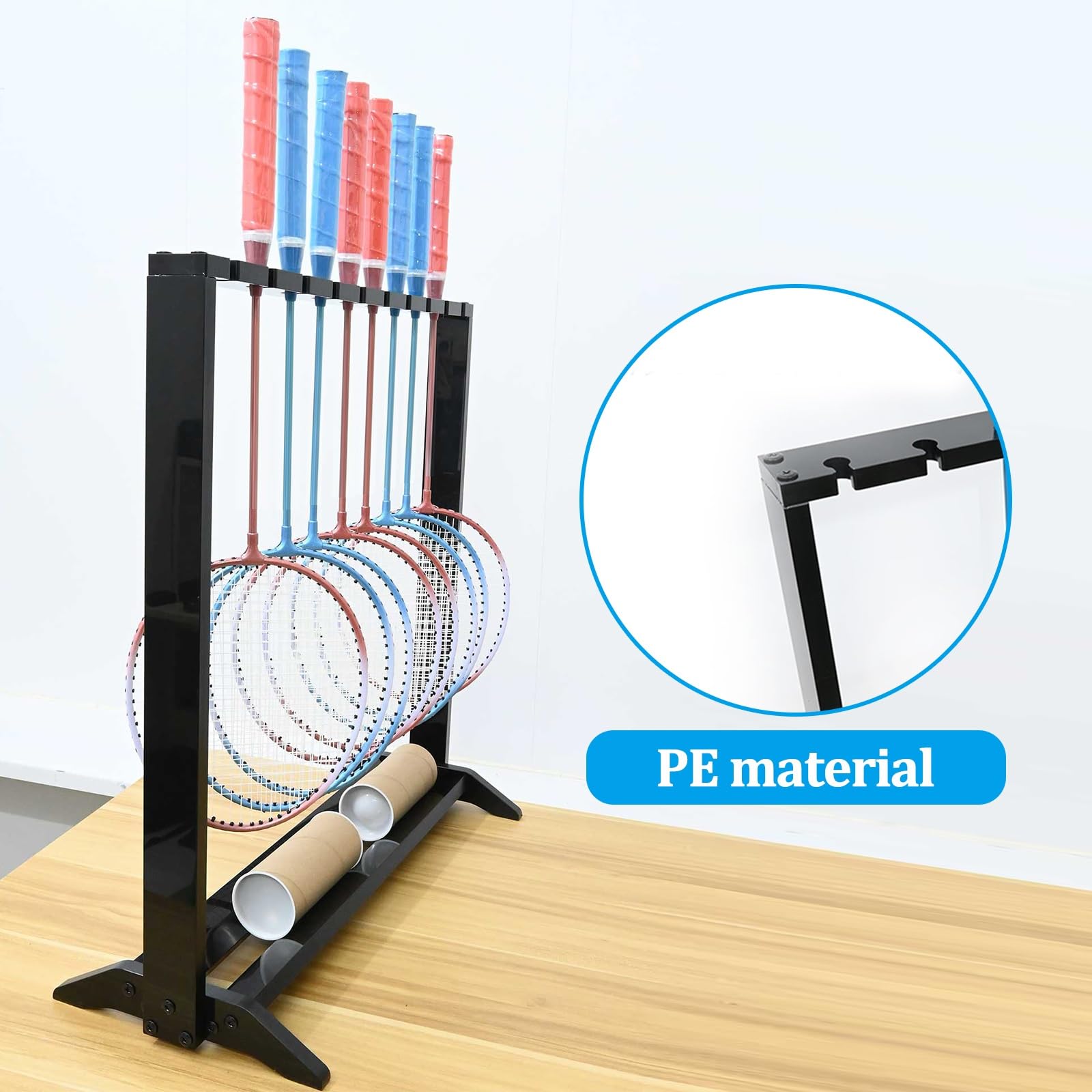 Espositore per racchetta da badminton con 10 fori, ideale per parco giochi scolastico e attrezzature per l'allenamento all'asilo